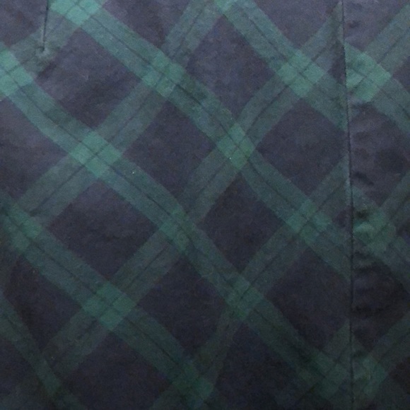 Argyle plaid green & blue pencil knee length skirt - Picture 3 of 7